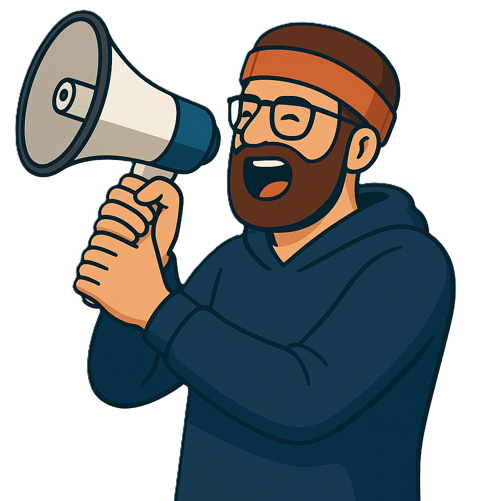 Person with megaphone promoting affiliate program